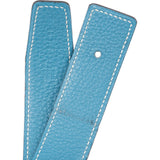 Hermès Bicolor Togo Leather Reversible Palladium H Belt (95)