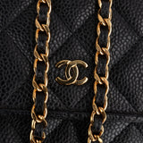 Chanel Quilted Caviar Leather Wallet On Chain Crossbody Bag