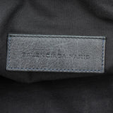 Balenciaga Dark Green Arena Leather City Pochette Clutch