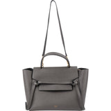 Celine Grey Leather Grained Calfskin Belt Handbag
