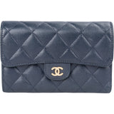 Chanel Quilted Caviar Leather Classic Flap Wallet
