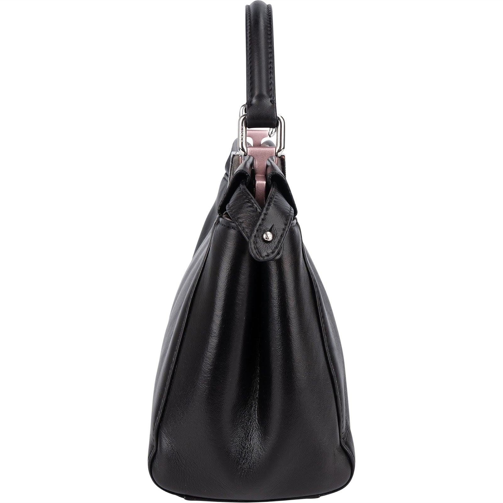 Fendi Black Leather Peekaboo Handbag - vintageandkickz