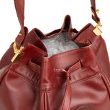 Cartier Bordeaux Leather Bucket Shoulder Bag