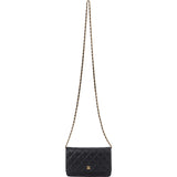 Chanel Quilted Caviar Leather Wallet On Chain Crossbody Bag