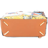 Loewe Limited "Paula's Ibiza Parrot" Print Leather & Denim Fringe Puzzle Handbag