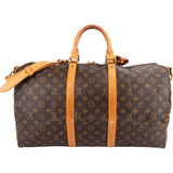 Louis Vuitton Monogram Canvas Keepall 50 Bandoulière Travel Bag