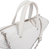 Balenciaga White. Leather Triangle Duffle S Crossbody Handbag