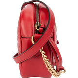 Gucci Chevron Leather GG Marmont Medium Crossbody Bag