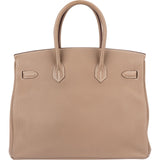 Hermès Taupe Togo Leather Birkin 35 Handbag (2023)