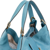 Gucci Blue Leather Soft Stirrup Hobo Shoulder Bag