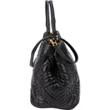 Miu Miu Black Matelassé Nappa Leather Tote Handbag