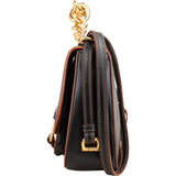 Miu Miu Black Calfskin Chain Handle Shoulder Handbag