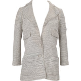 Chanel Sample White Tweed-Style Coat Jacket (FR 38 / DE 36)