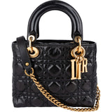 Christian Dior Crinkled Quilted Lambskin Lady Dior Handbag