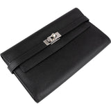 Hermès Noir Epsom Leather Kelly 20 Classic Wallet