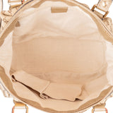 Gucci Monogram GG Canvas Metallic Leather Sukey Handbag