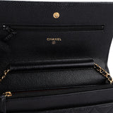 Chanel Quilted Caviar Leather Wallet On Chain Crossbody Bag