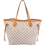 Louis Vuitton Monogram Damier Azur Canvas Neverfull MM Shoulder Bag