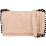 Chanel Quilted Lambskin Boy Single Flap Crossbody Bag