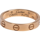 Cartier Au 750 Gold LOVE Wedding Band Ring (#51)