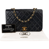 Chanel Quilted Lambskin 24K Gold Single Flap Crossbody Bag