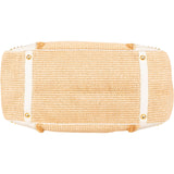 Prada Raffia and Leather Studded Handbag