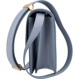 Celine Blue Grained Calfskin Classic Box Small Crossbody Bag