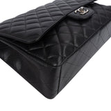 Chanel Quilted Caviar Leather Palladium Maxi Single Flap Crossbody Bag