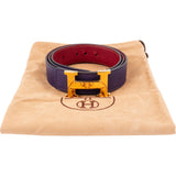 Hermès Bicolor Epsom Leather Reversible H Belt (90)