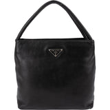 Prada Black Nappa Leather Triangle Tote Handbag