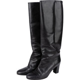 Maison Margiela Black Calf Leather Knee-High Boots (38)