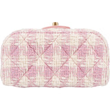 Chanel Quilted Tweed Top Handle CC Vanity Case Crossbody Bag
