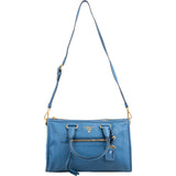 Prada Blue Leather Vitello Daino Satchel Handbag