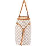Louis Vuitton Monogram Damier Azur Canvas Neverfull MM Shoulder Bag