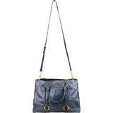 Miu Miu Blue Vitello Lux Tote Handbag