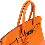 Hermès Orange H Epsom Leather Palladium Birkin 35 Handbag