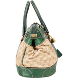 Gucci Monogram GG Green Crocodile Secret Padlock Satchel Handbag