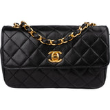 Chanel Quilted Lambskin Small 24K Gold Single Flap Crossbody Bag