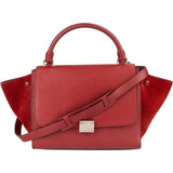 Celine Grained Calfskin Suede Leather Trapeze Handbag