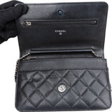 Chanel Quilted Caviar Leather Wallet On Chain Crossbody Bag