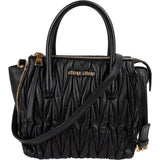 Miu Miu Black Matelassé Nappa Leather Handbag