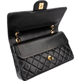 Chanel Quilted Lambskin Medium 24K Gold Double Flap Shoulder Bag
