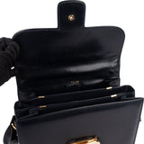 Celine Blue Boxcalf Carriage Triomphe Shoulder Bag