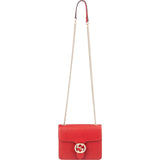 Gucci Red Grained Leather Interlocking GG Crossbody Bag