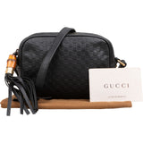 Gucci Guccissima Leather Bamboo Tassel Camera Crossbody Bag