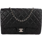 Chanel Quilted Lambskin Palladium Single Flap Shoulder Bag
