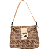 Fendi FF Monogram Baguette Buckle Shoulder Bag