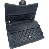 Chanel Navy Qulited Caviar Leather Maxi Double Flap Crossbody Bag