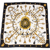 Hermès Les Clés Silk Carre 90 Scarf Tuch