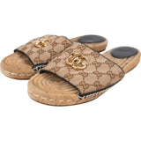 Gucci Monogram GG Canvas Espadrille Slide Sandal Sandals (39)